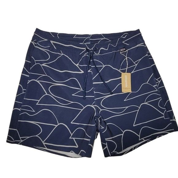 Patagonia Other - Patagonia Volley Shorts Mens Large Swim Trunks Hybrid Shorts Hydropeak Blue NWT